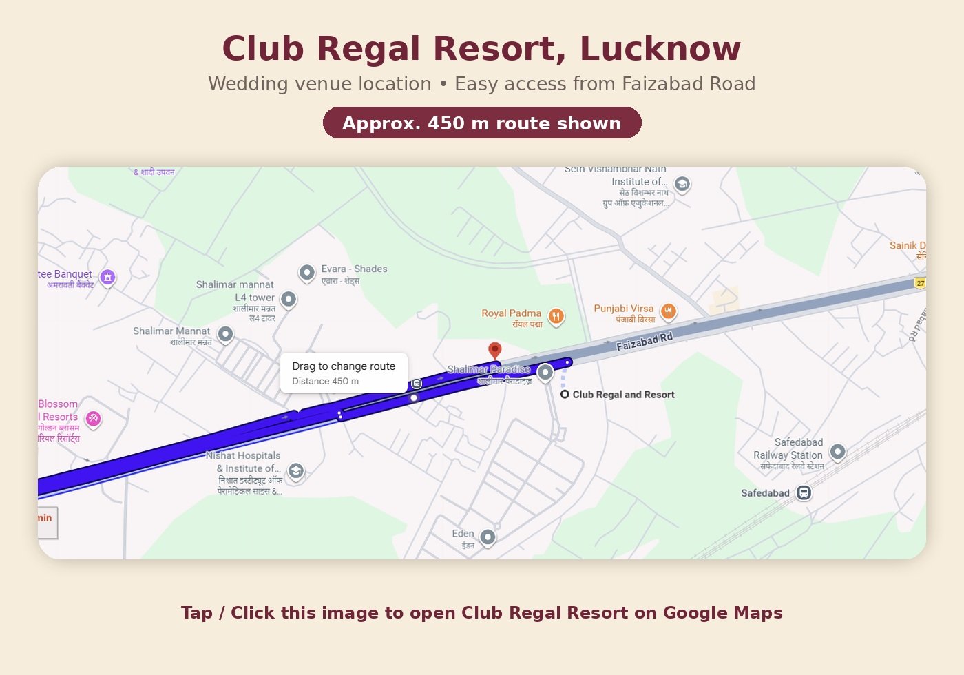 Club Regal Resort location map